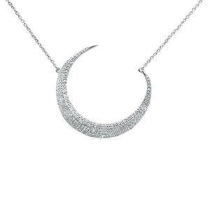 .32ct 14kt white gold diamond crescent moon pendan